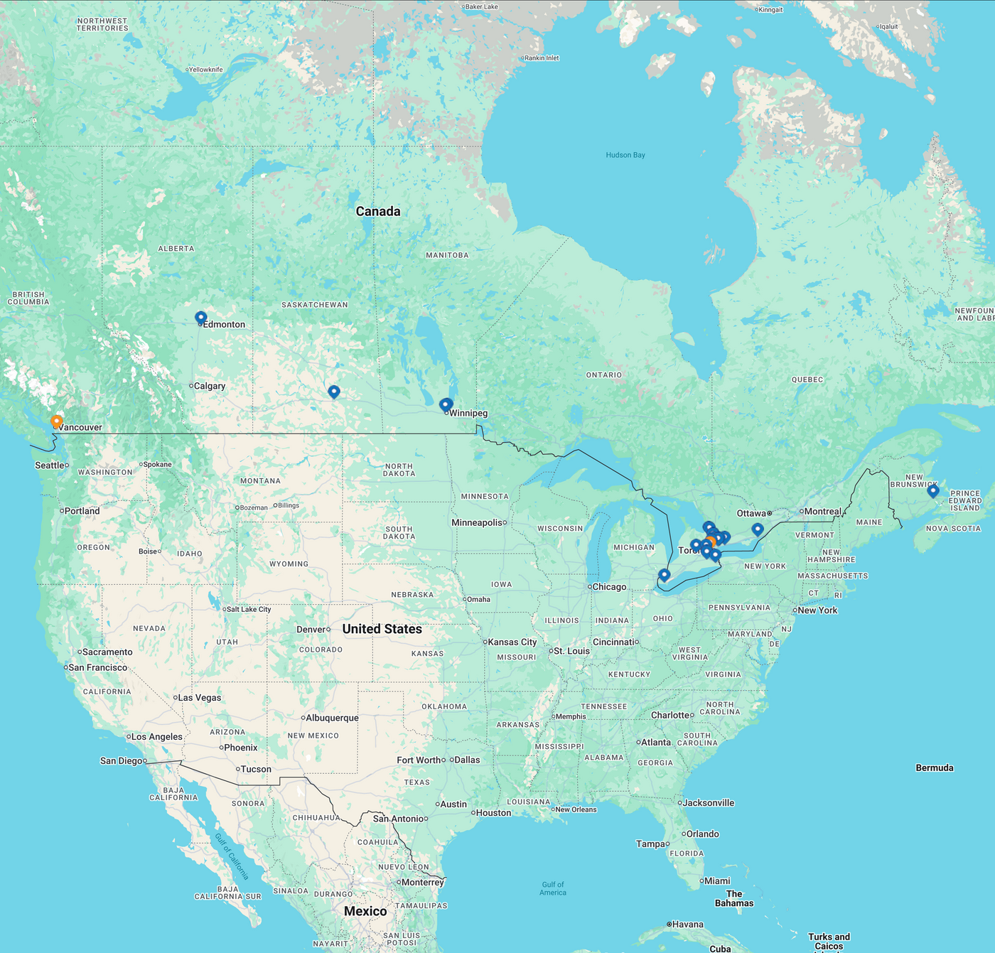 Canada retailer map